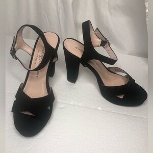 Chinese Laundry Black Suede chunky heel, size 8.5